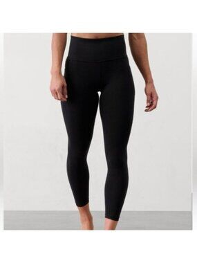 Athleta Black High Rise Cropped Leggings Athletic Yoga Pants Size Medium
